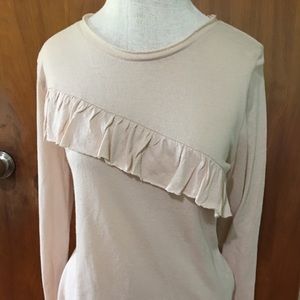 Lucky Brand Womens Long Sleeve Ruffle Shirt Sz M